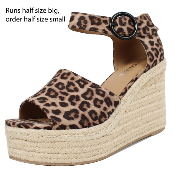 Size 10 Oat Cheetah Open Toe Ankle Strap Espadrill - Picture 2 of 6